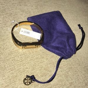 Tory Burch Gold Hinged Bracelet